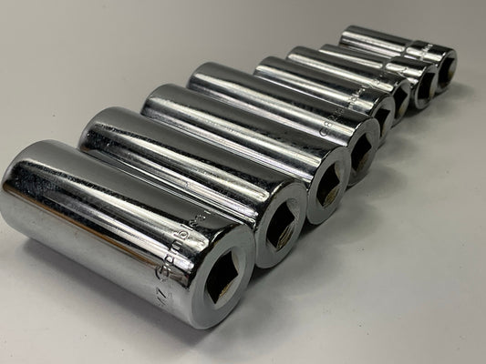 VINTAGE - Gambles 8 Piece Deep Socket, 6 Point, 3/8'' Drive - MADE IN USA