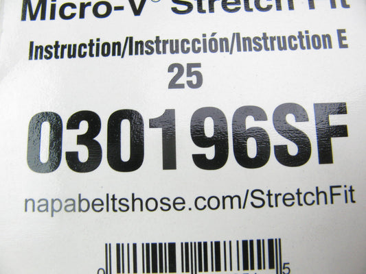 Gates 030196SF Stretch Serpentine Belt - 0.42'' X 20.00'' - 3 Ribs