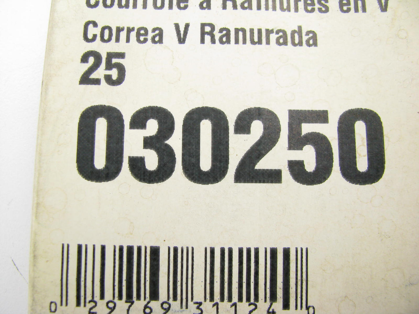 Gates 030250 Serpentine Belt - 0.42'' X 25.50'' - 3 Ribs
