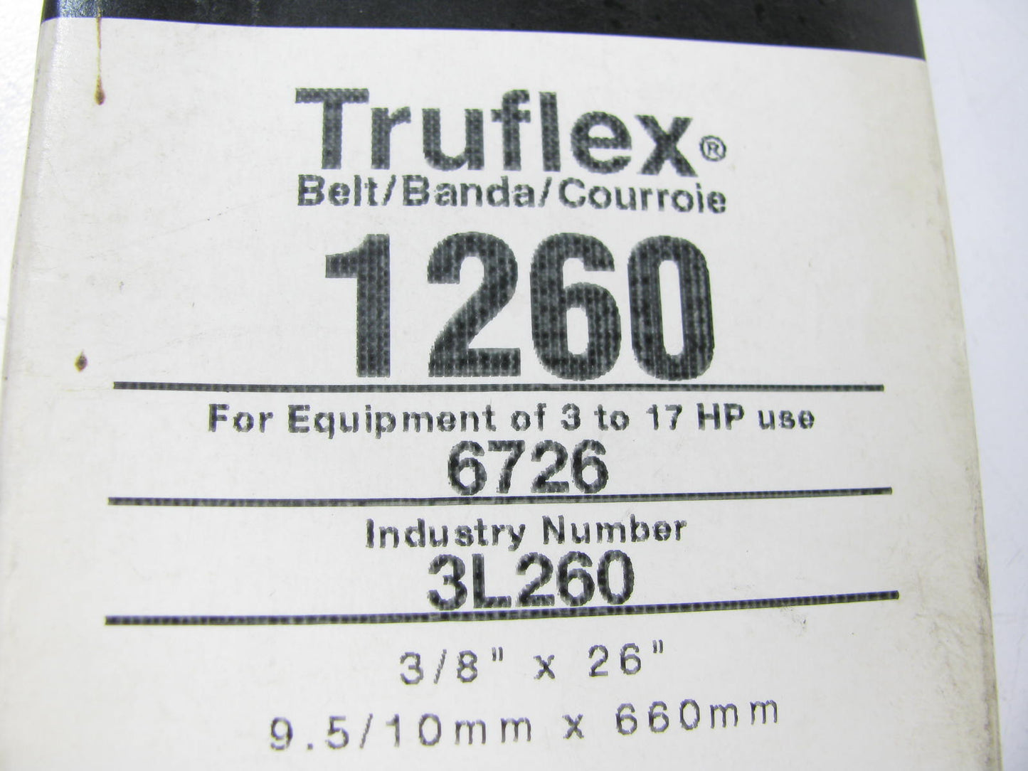 Gates 1260 Power Equipment Accessory Drive Belt - 3/8'' X 26''