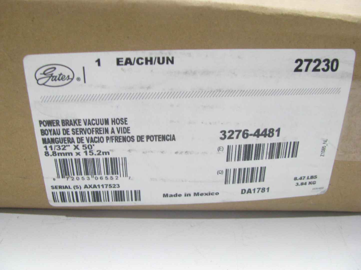 50 FEET - Gates 27230 PREMIUM Power Brake PVC Vacuum Hose 11/32'' Inner Diameter