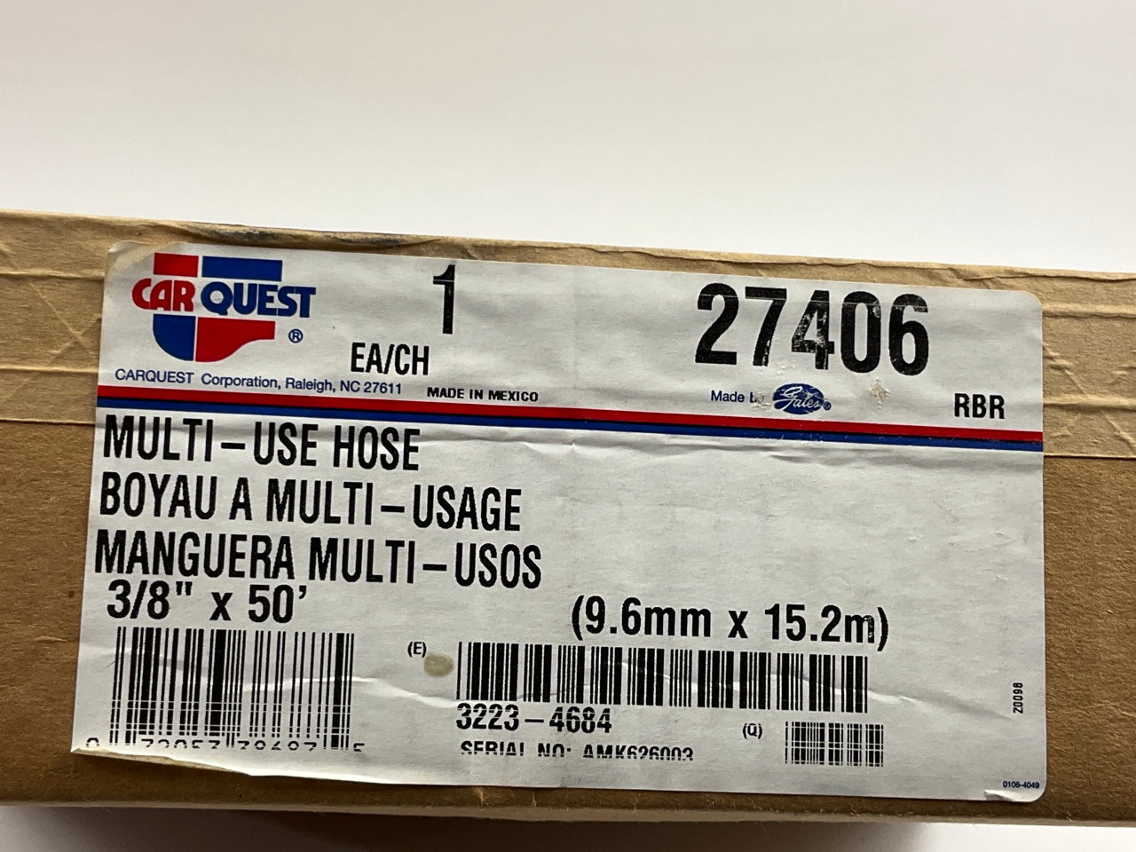 50 FEET - Gates 27406 Red Multi-Purpose Hose, 3/8'' X 50' LONG