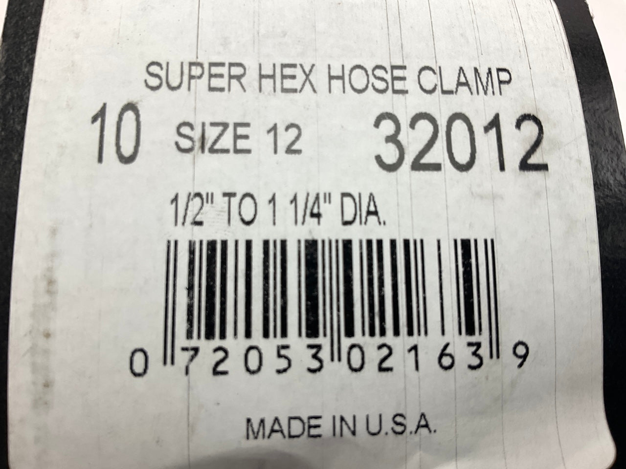 (10) Gates 32012 Hose Clamps - 1/2'' To 1-1/4'' Clamping Range, SAE Size #12