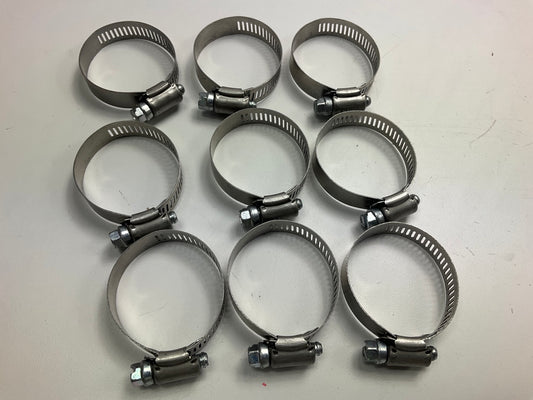 (9) Gates 32024 Stainless Hose Clamps, Size #24, 1'' To 2'' Diameter Clamp Range