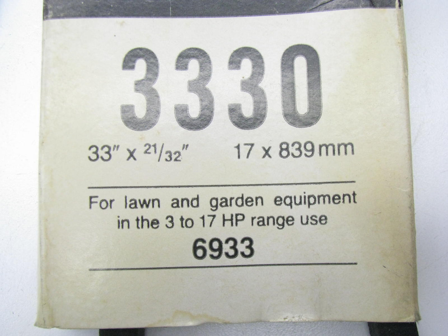 Gates 3330 Lawn & Garden Power Equipment Accessory Drive Belt - 21/32'' X 33''
