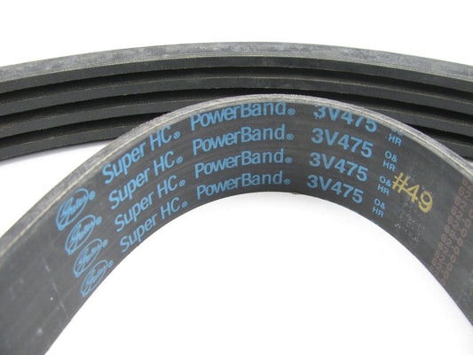 Gates 3V475-4 Banded Accessory Drive Belt - 1-1/2'' X 47-1/2'' - 4 Bands