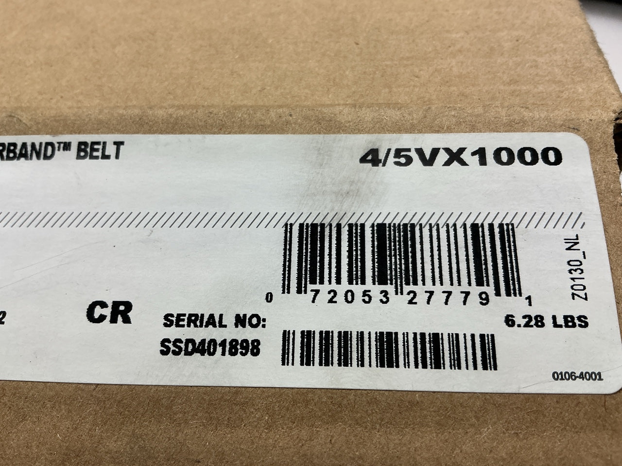 Gates 4/5VX1000 VX-Wedge Industrial Accessory Drive Belt - 2-3/4'' X 100'' 4 BAND