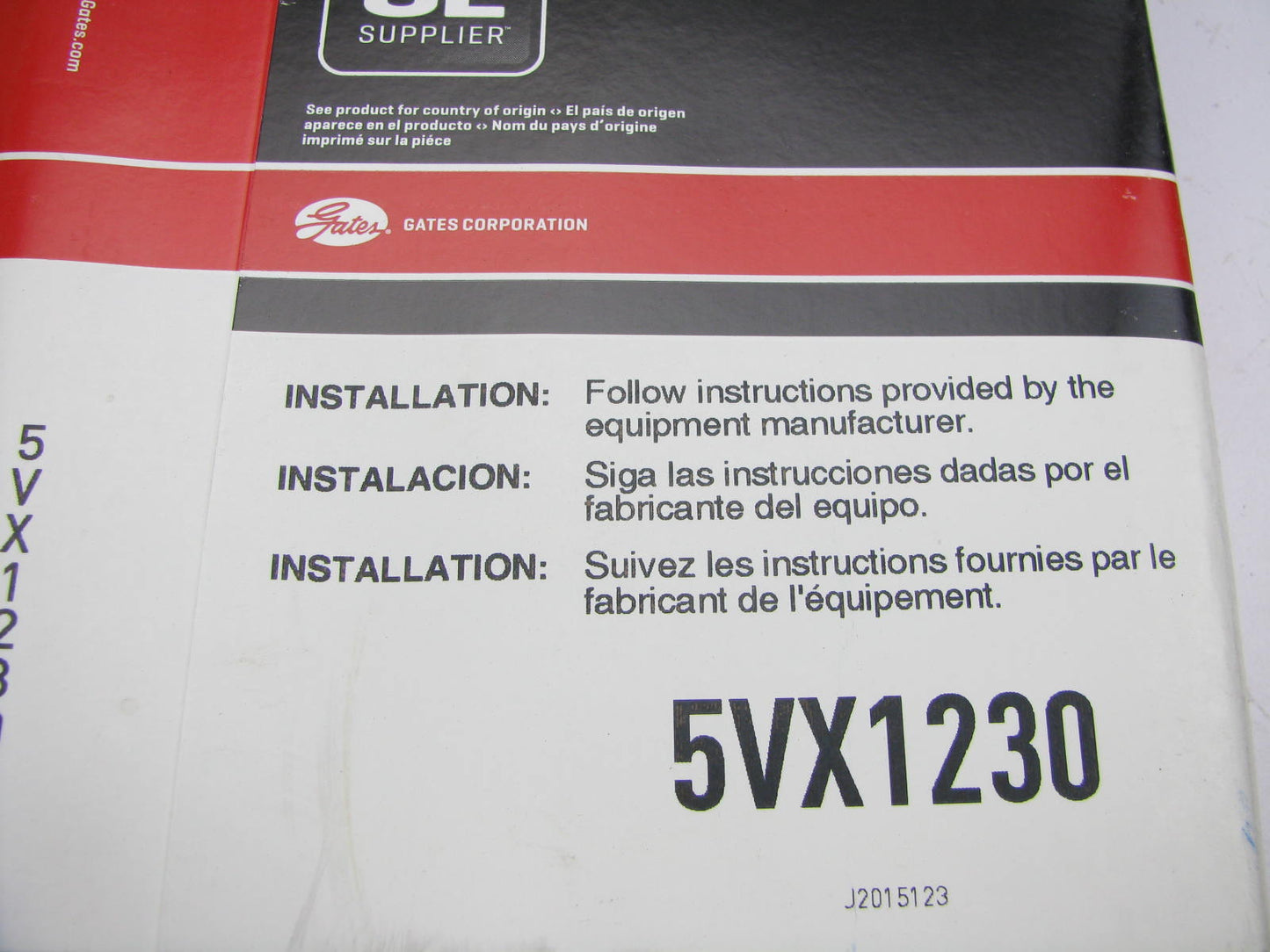 Gates 5VX1230 Industrial VX-Wedge Accessory Drive Belt - 5/8'' X 123''