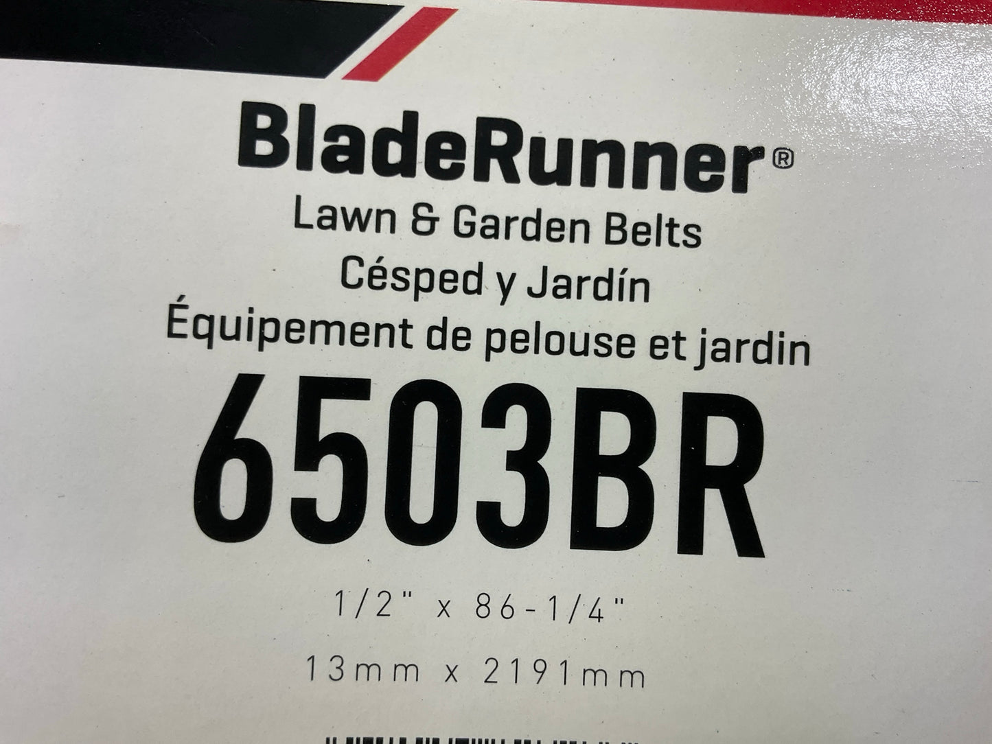 Gates 6503BR Blade Runner Power Equipment Accessory Drive Belt - 1/2'' X 86-1/2''