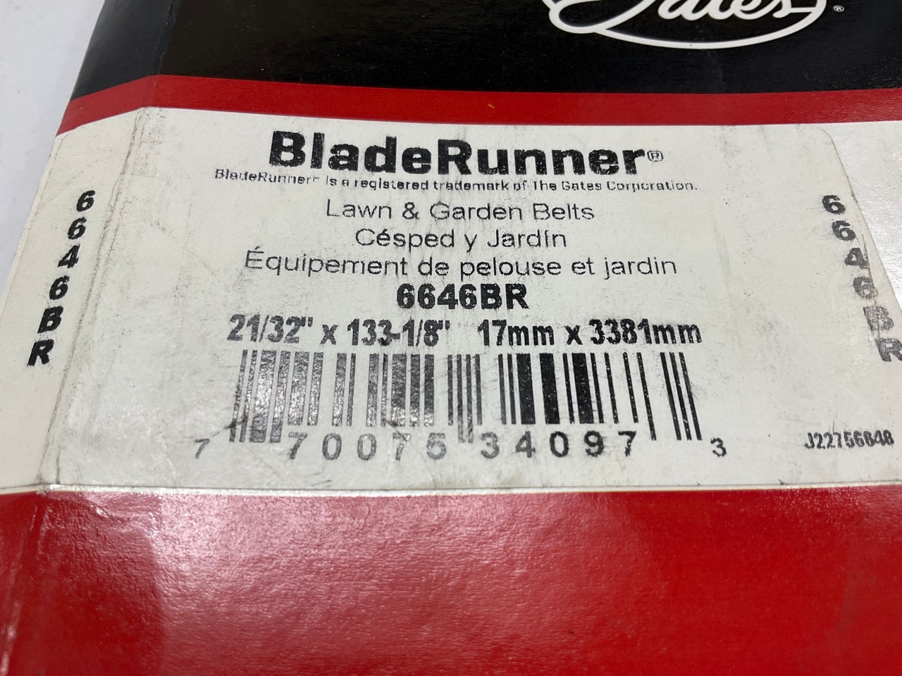 Gates 6646BR BladeRunner Power Equipment Accessory Drive Belt, 21/32'' X 133-1/8''