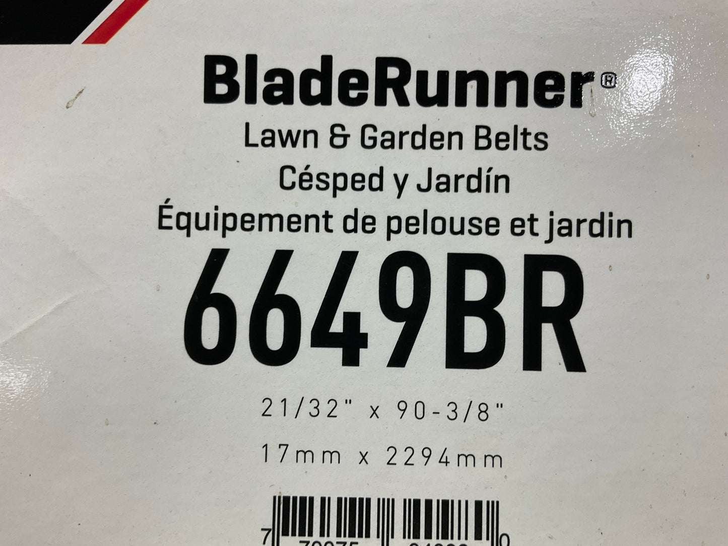 Gates 6649BR BladeRunner Power Equipment Accessory Drive Belt - 21/32'' X 90-3/8''