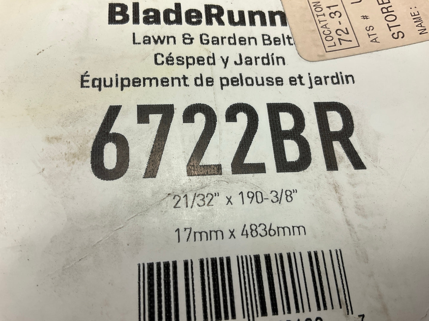 Gates 6722BR BladeRunner Power Equipment Accessory Drive Belt, 11/16'' X 190-1/8''