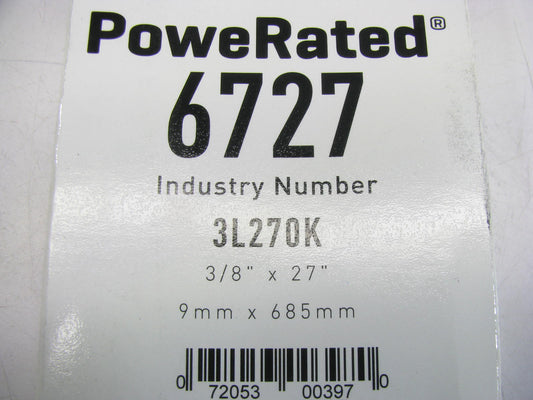 Gates 6727 Lawn & Garden Power Equipment Accessory Drive Belt - 3/8'' X 27''