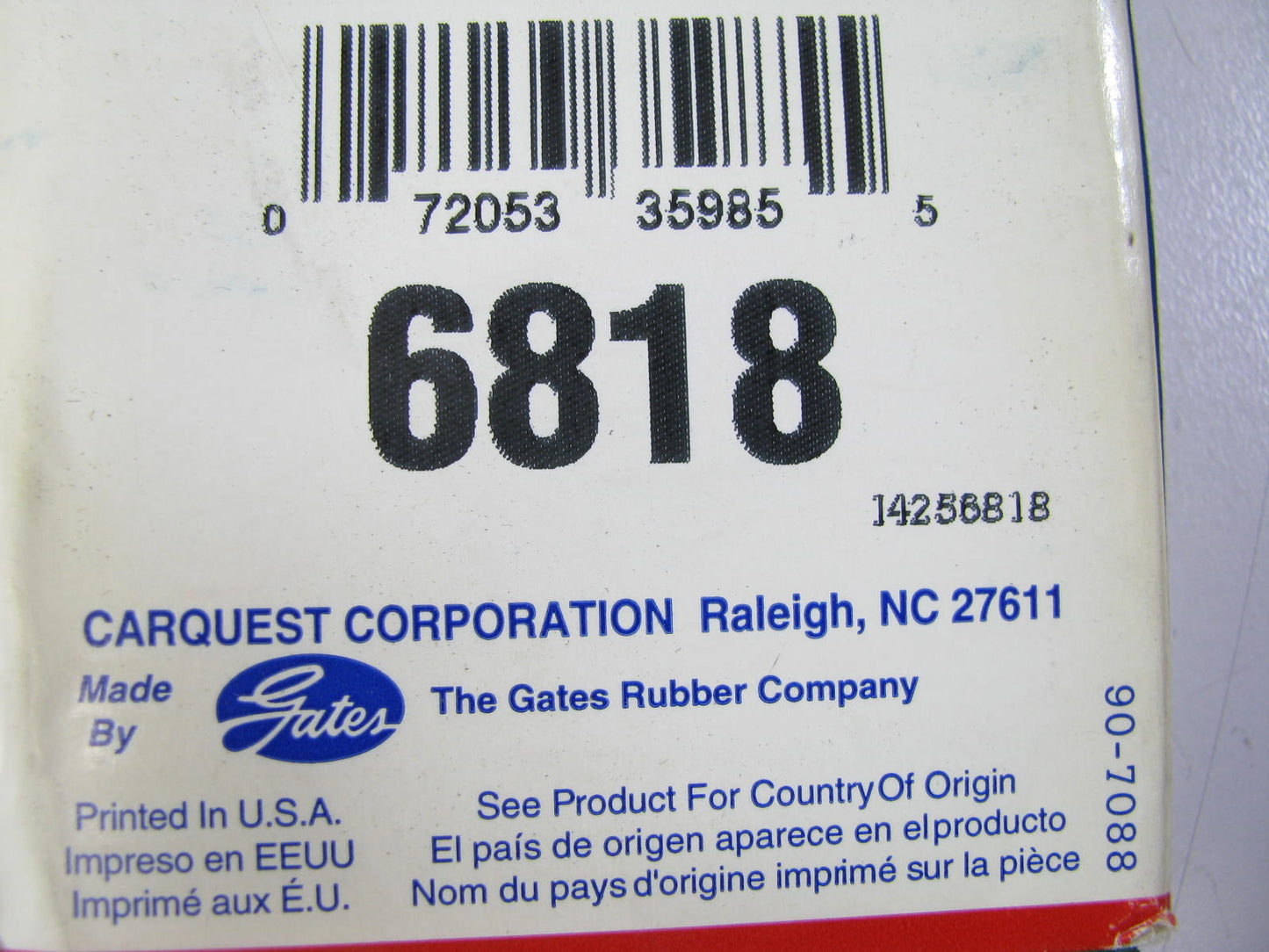 Gates 6818 Power Equipment Accessory Drive Belt - 1/2'' X 18''