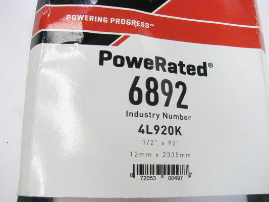 Gates 6892 Power Equipment Accessory Drive Belt - 1/2'' X 92''