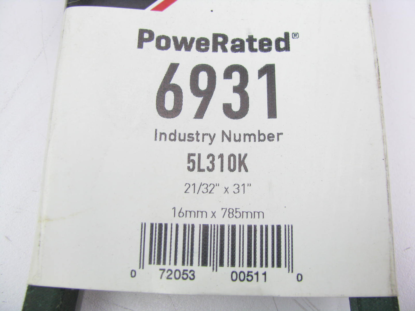 Gates 6931 Lawn & Garden Power Equipment Accessory Drive Belt - 5/8'' X 31''