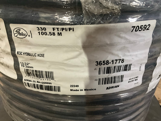 330 FEET Roll - Gates 70592 13/32'' 8C5C Hydraulic Hose, 2000 PSI Work Pressure