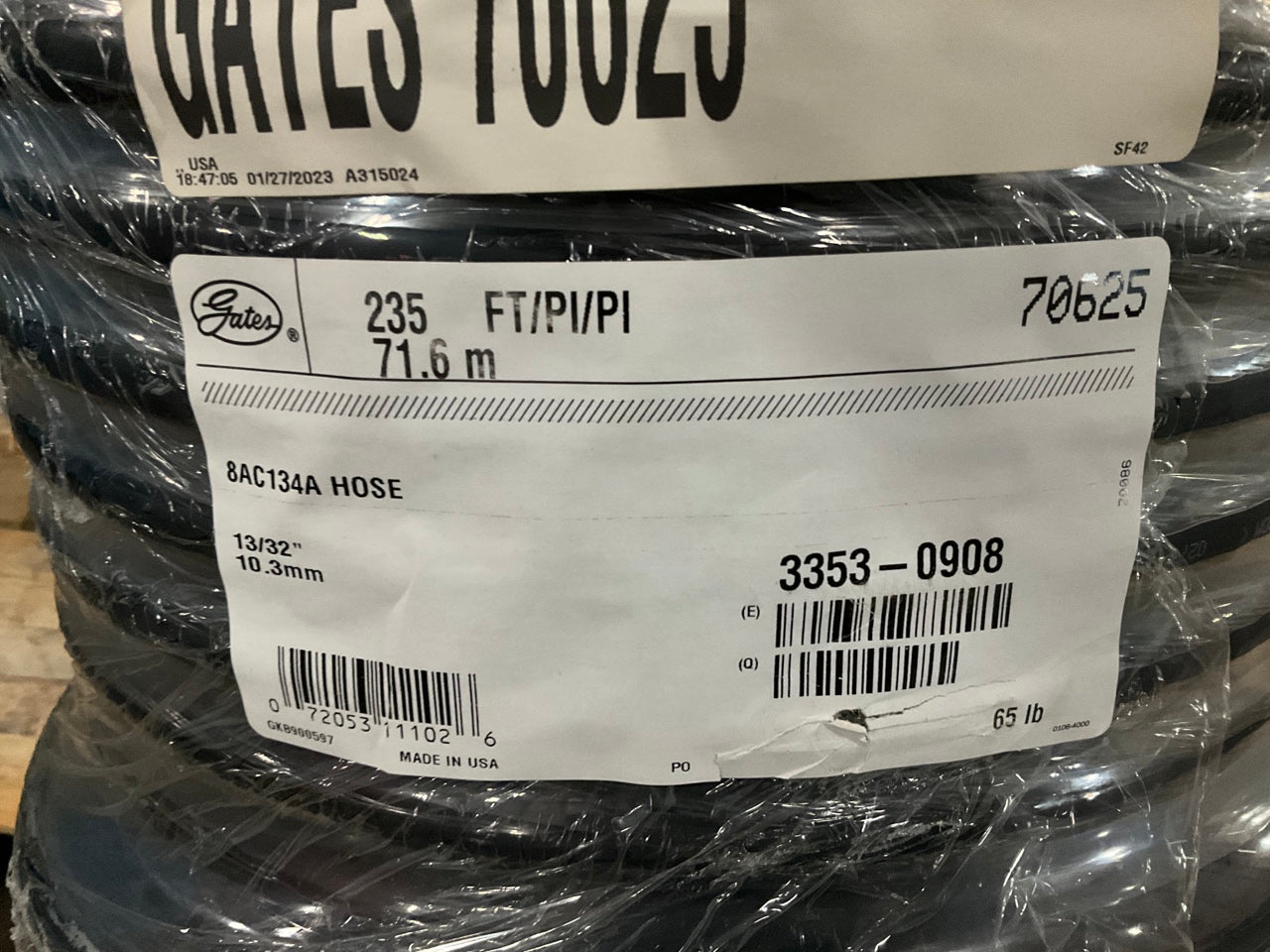 235 FEET Roll - Gates 70625 8AC134A 13/32'' A/C PolarSeal Refrigerant Hose 134