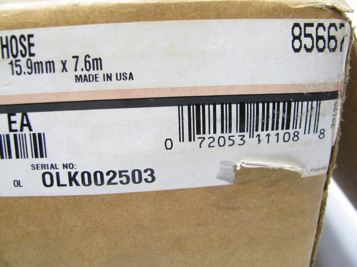 25 FEET - Gates 85667 Hydraulic A/C Hose Polar Seal 5/8 X 25 Freon Hose