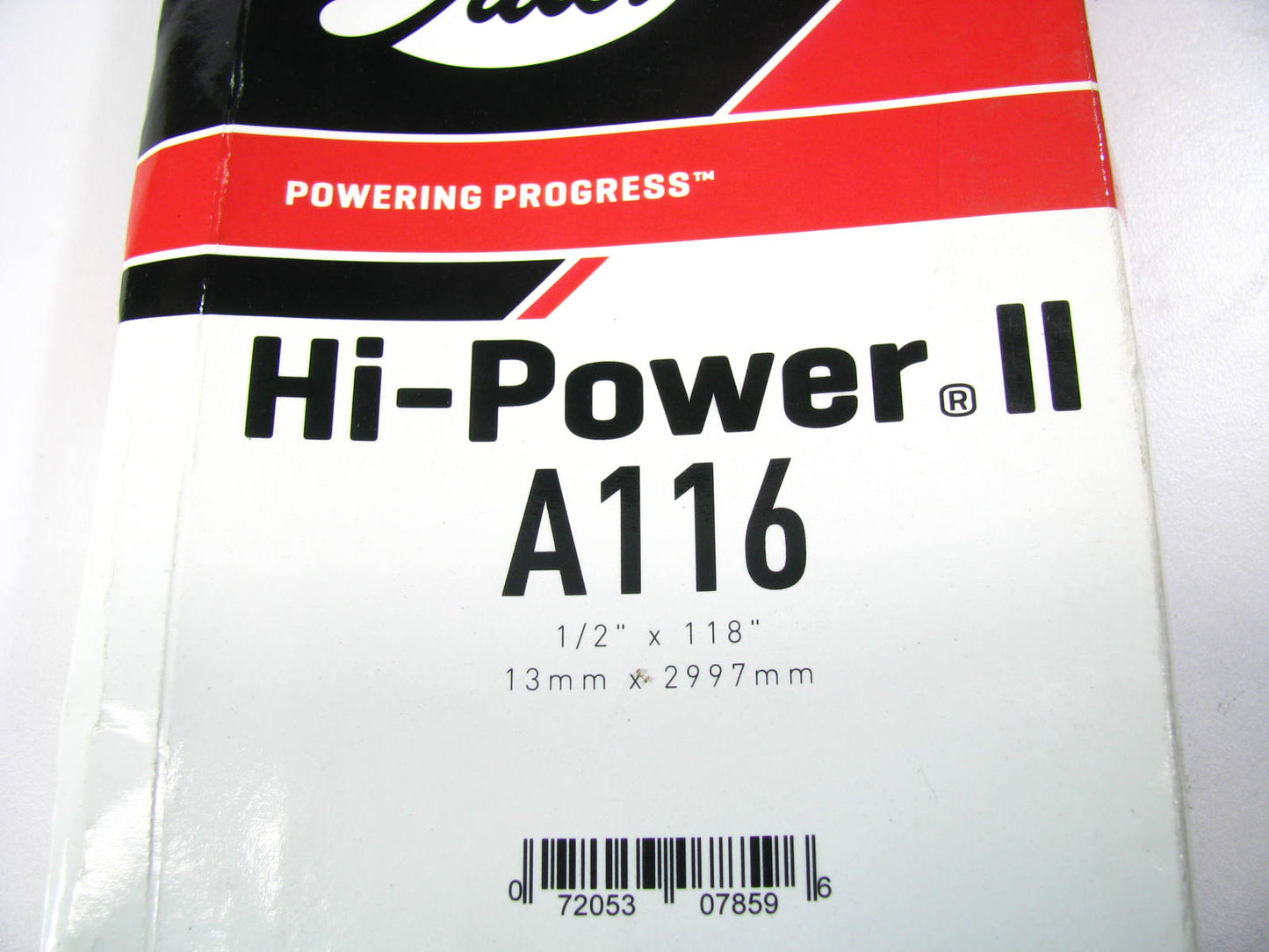 Gates A116 Industrial Accessory Drive Belt - 1/2'' X 118''