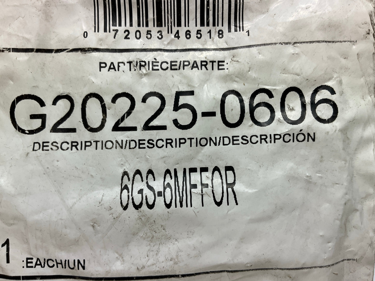 Gates G20225-0606 Male Flat-Face O-Ring Hydraulic Fitting, 3/8'' - 6GS-6MFFOR