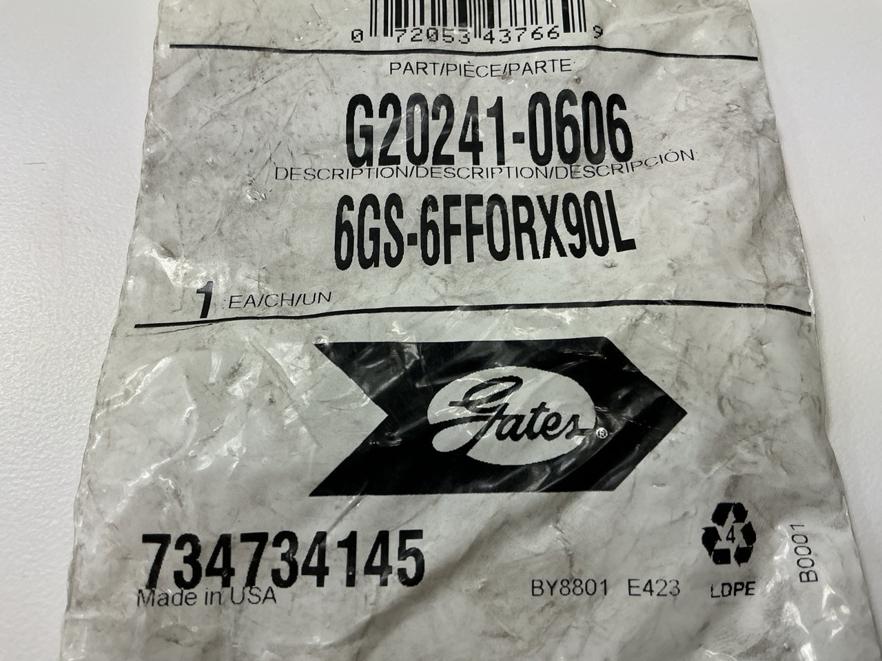 Gates G20241-0606 90° Tube Female Flat-Face O-Ring Swivel Hydraulic Fitting, 3/8