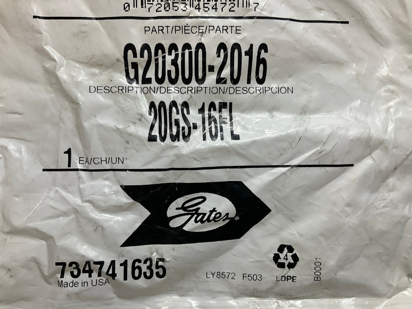 Gates G20300-2016 Code 61 O-Ring Flange Hydraulic Fitting - 20GS-16FL