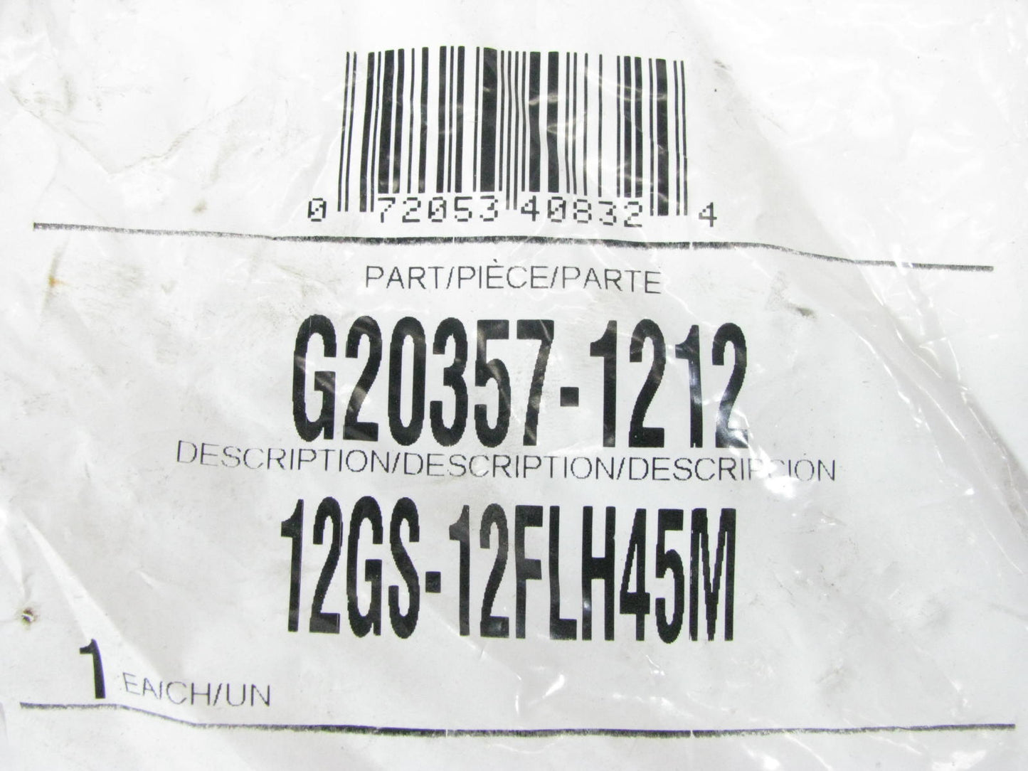 Gates G20357-1212 Hydraulic Fitting 45 Bent Tube Code 62 GS G-20 3/4'' Hose