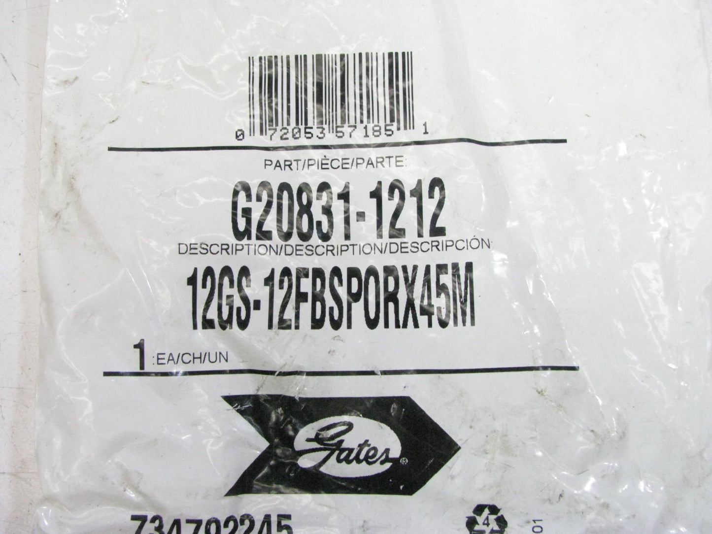 Gates G20831-1212 Hydraulic Fitting Female BSPP 45 Degree G-20 3/4 Hose 3/4''-14