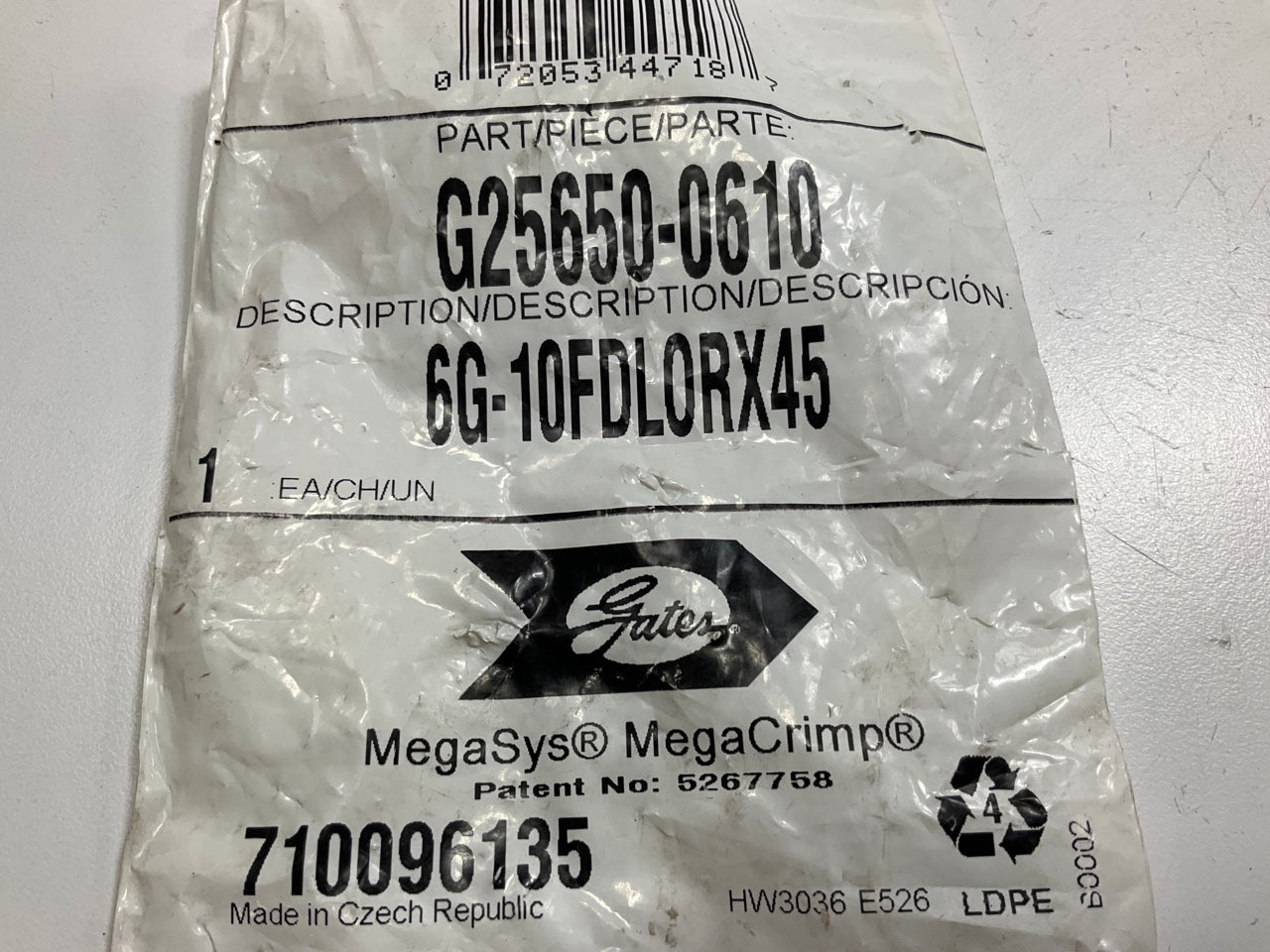 Gates G25650-0610 45° Tube Female DIN 24° Cone Swivel Hydraulic Fitting, 3/8''