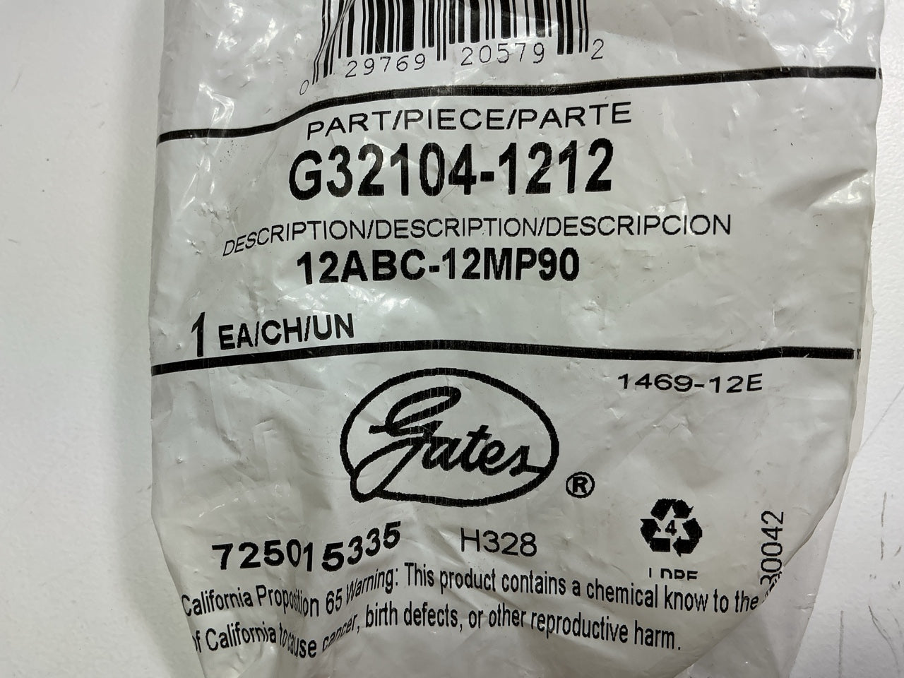 Gates G32104-1212 90° Air Brake Compression To Male Pipe Fitting, 3/4'' X 3/4''-14