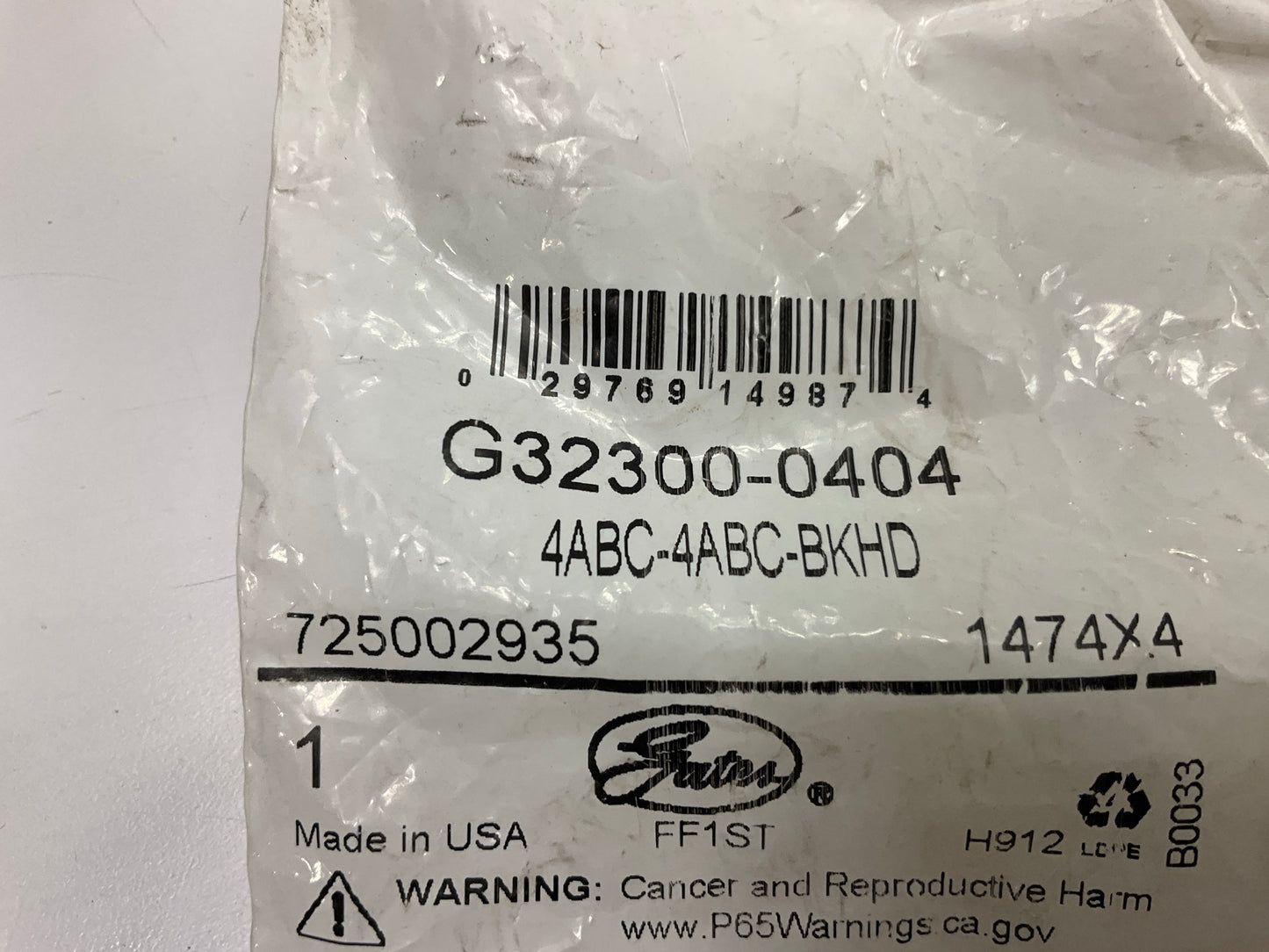 Gates G32300-0404 Air Brake Compression Bulkhead Union, 1/4''