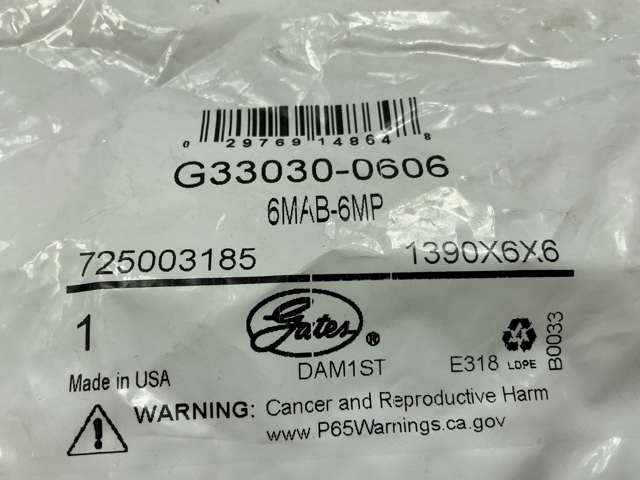 Gates G33030-0606 Air Brake Coupling Adapter 3/8'' ID, 3/4-20 Thread
