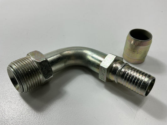 G40504-1010 SAE Male Inverted 90° Hydraulic Hose Fitting 1/2'' ID 7/8''-18 Thread