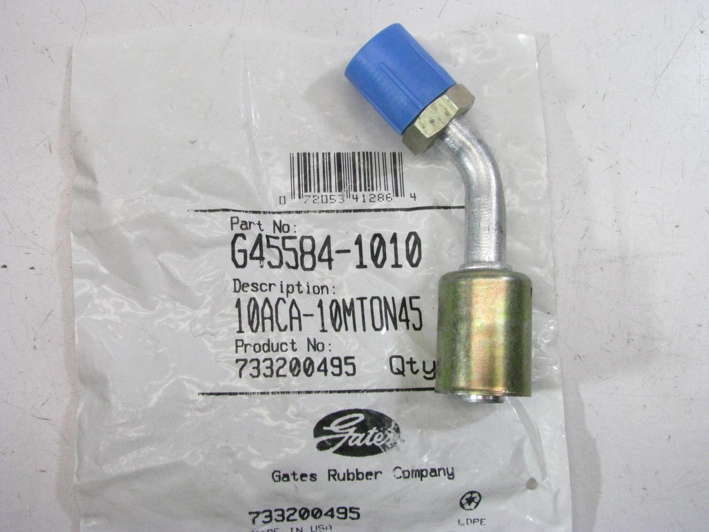 Gates G45584-1010 45° Tube Male SAE Tube O-Ring Nut Hydraulic Fitting, 1/2''