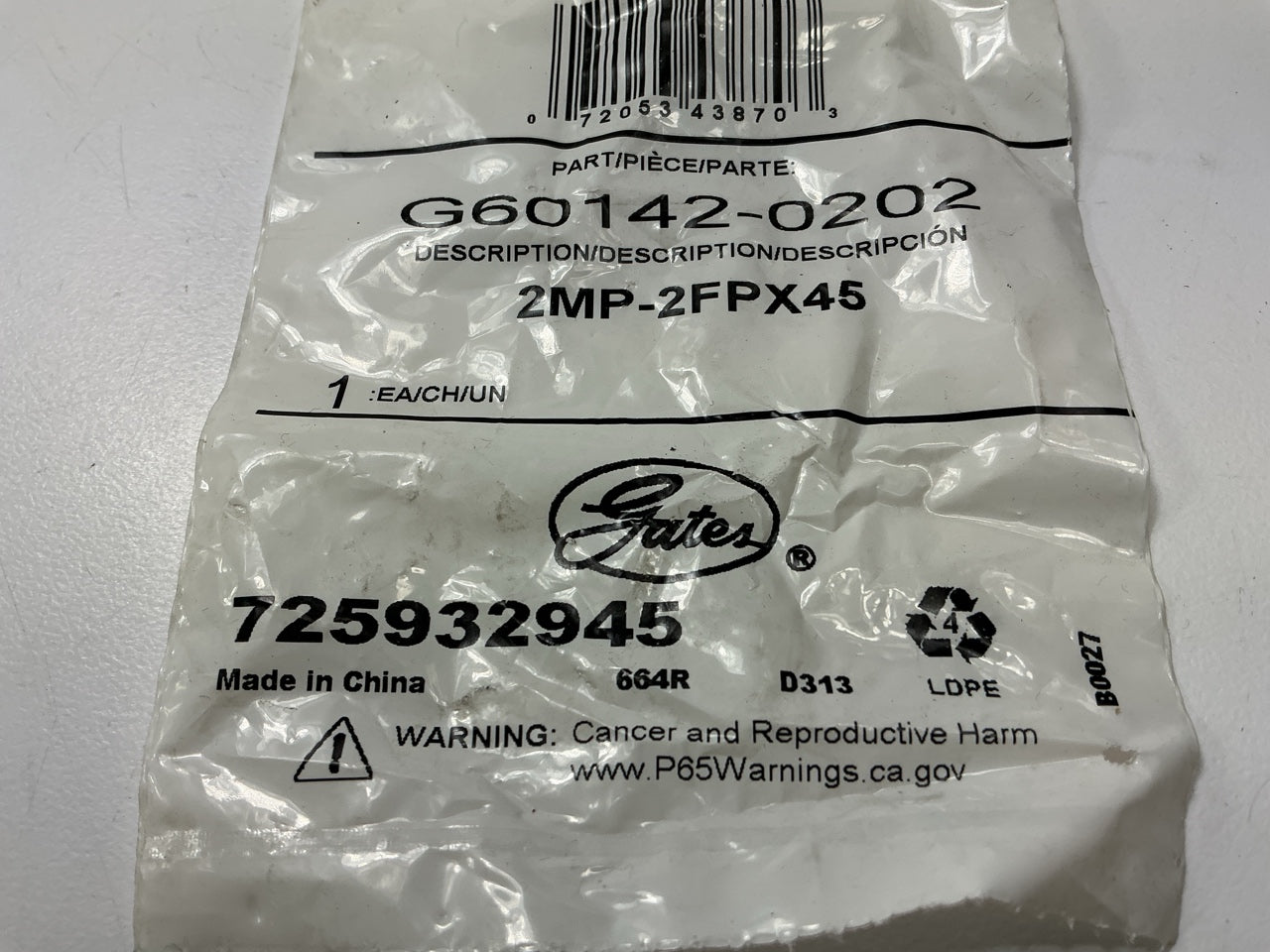 Gates G60142-0202 Male Pipe 1/8''-27 NPTF To Female Pipe 1/8''-27 Swivel NPSM 45°