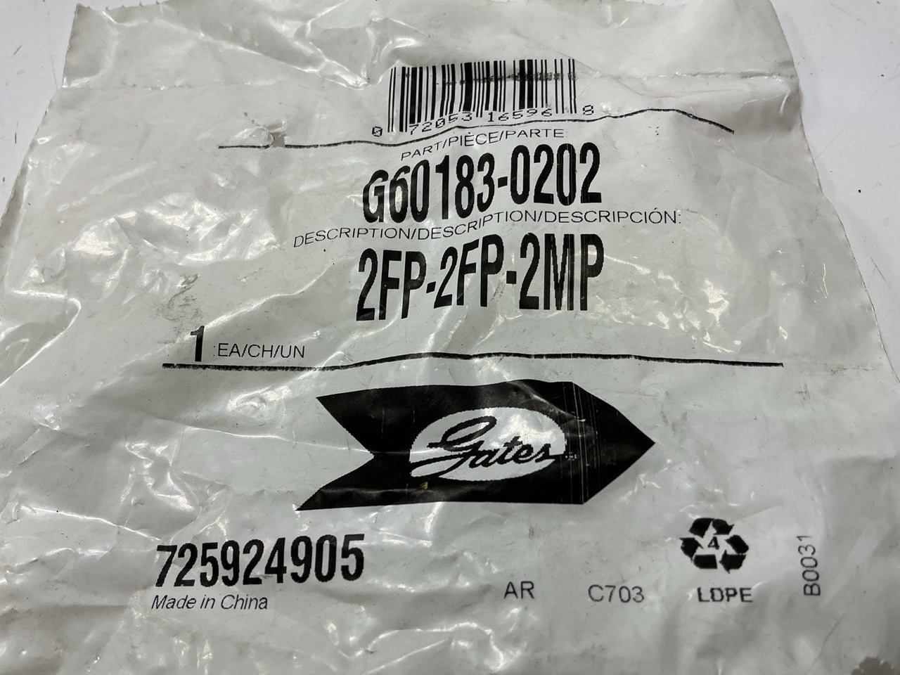 Gates G60183-0202 Hydraulic Fitting Female Pipe NPTF To Male Pipe NPTF Tee 1/8''