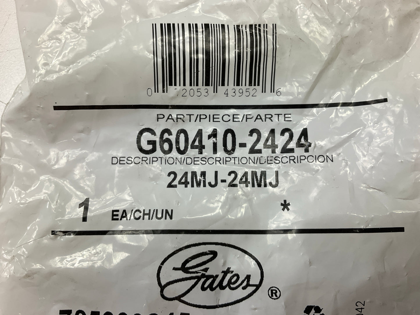 Gates G60410-2424 Male JIC 37° Flare To Male JIC 37° Flare Fitting, 24MJ-24MJ