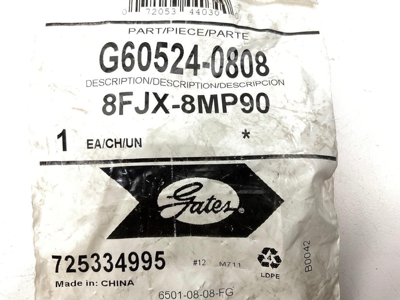 Gates G60524-0808 3/4''-16 Female Flare Swivel To Male Pipe NPTF Adapter 90 Deg.