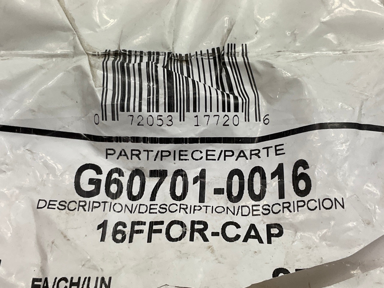 Gates G60701-0016 Female Flat-Face O-Ring Hydraulic Cap, 1-7/16''-12 - 16FFOR-CAP