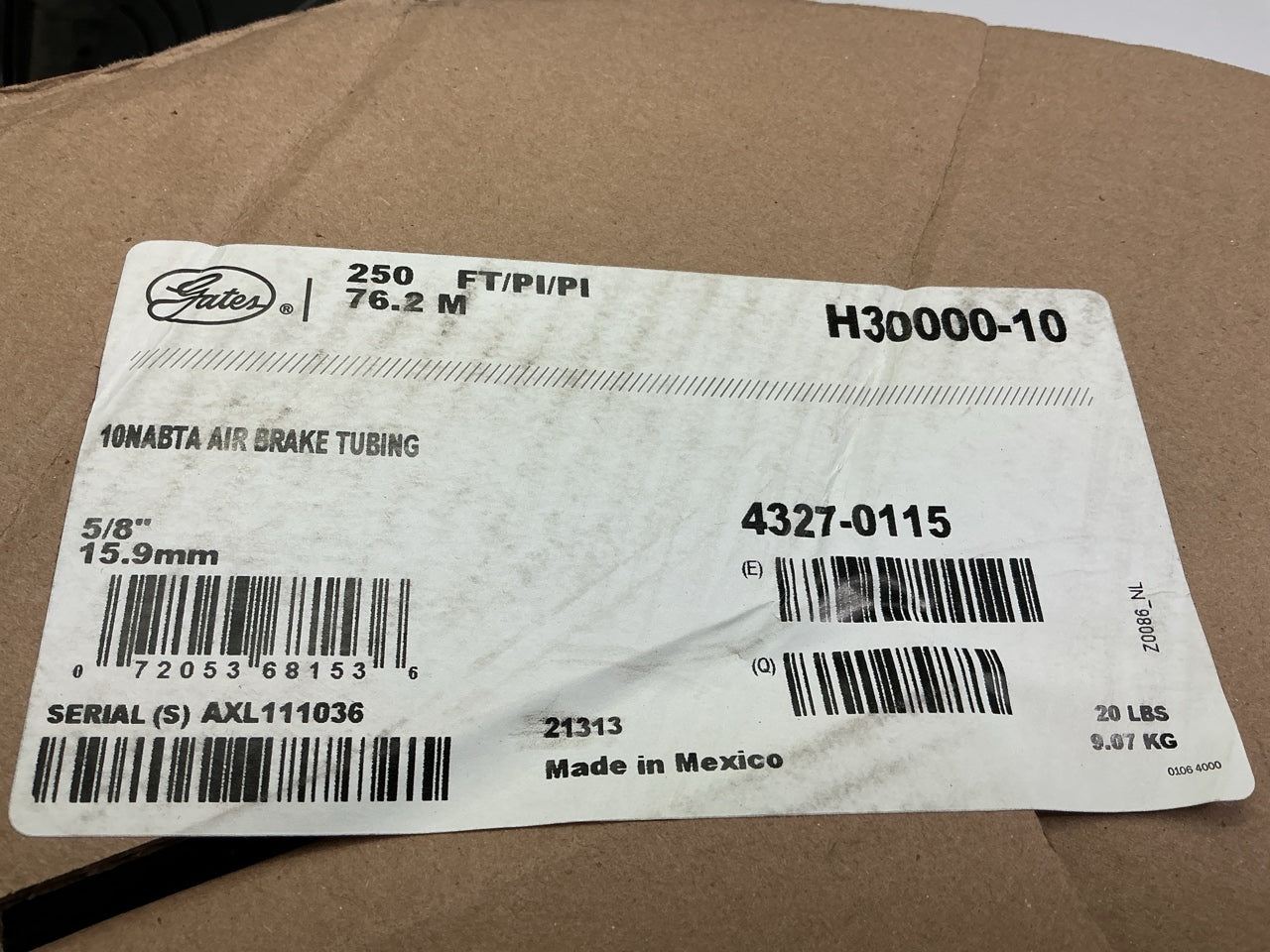 250 FEET Gates Nylon Air Brake Tubing (Nylon Tubing Compression), 5/8'' 10NABTA