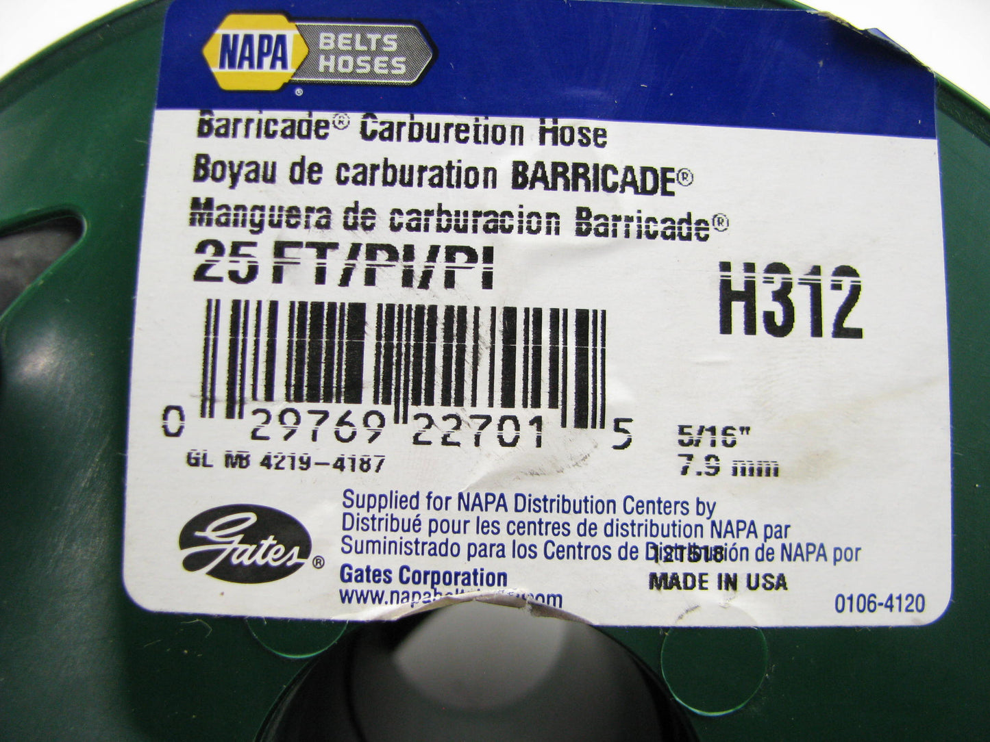 5/16X 25FT Gates H312 BARRICADE FUEL HOSE