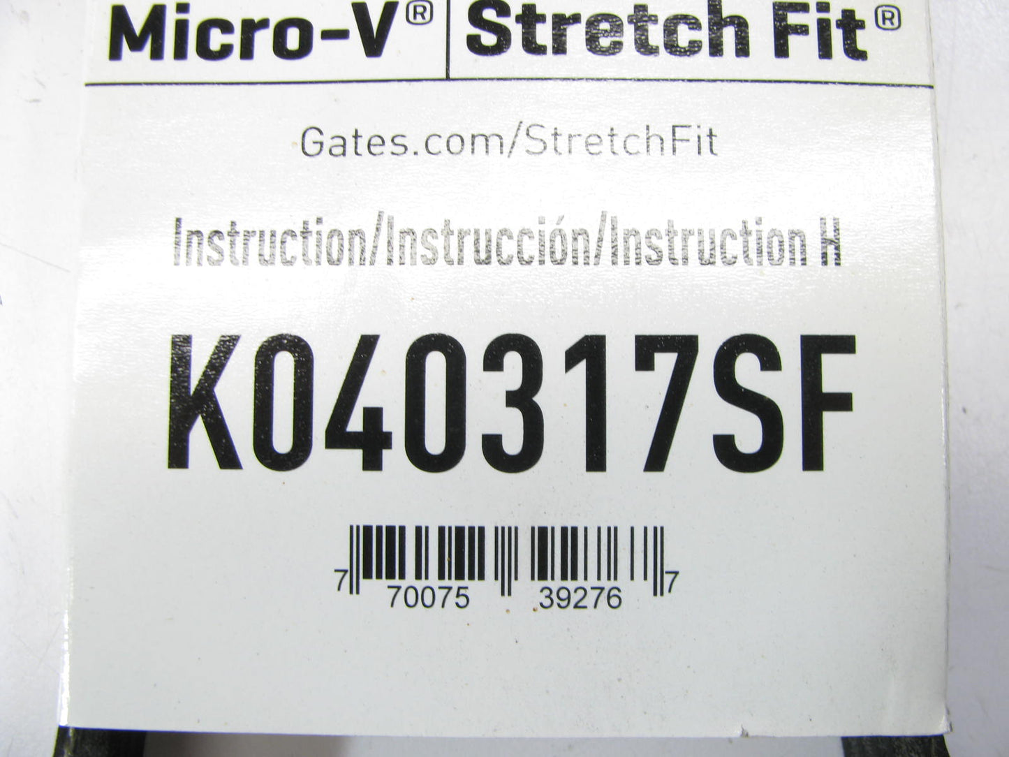 Gates K040317SF Stretch Fit Serpentine Belt - 0.42'' X 32.25'' - 3 Ribs