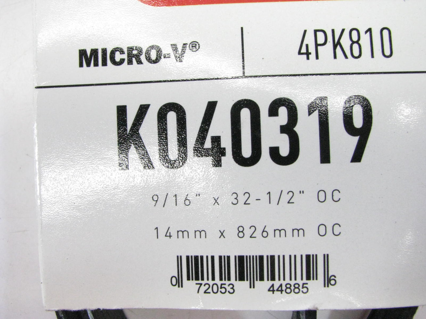Gates K040319 Serpentine Belt - 0.56'' X 32.50'' - 4 Ribs