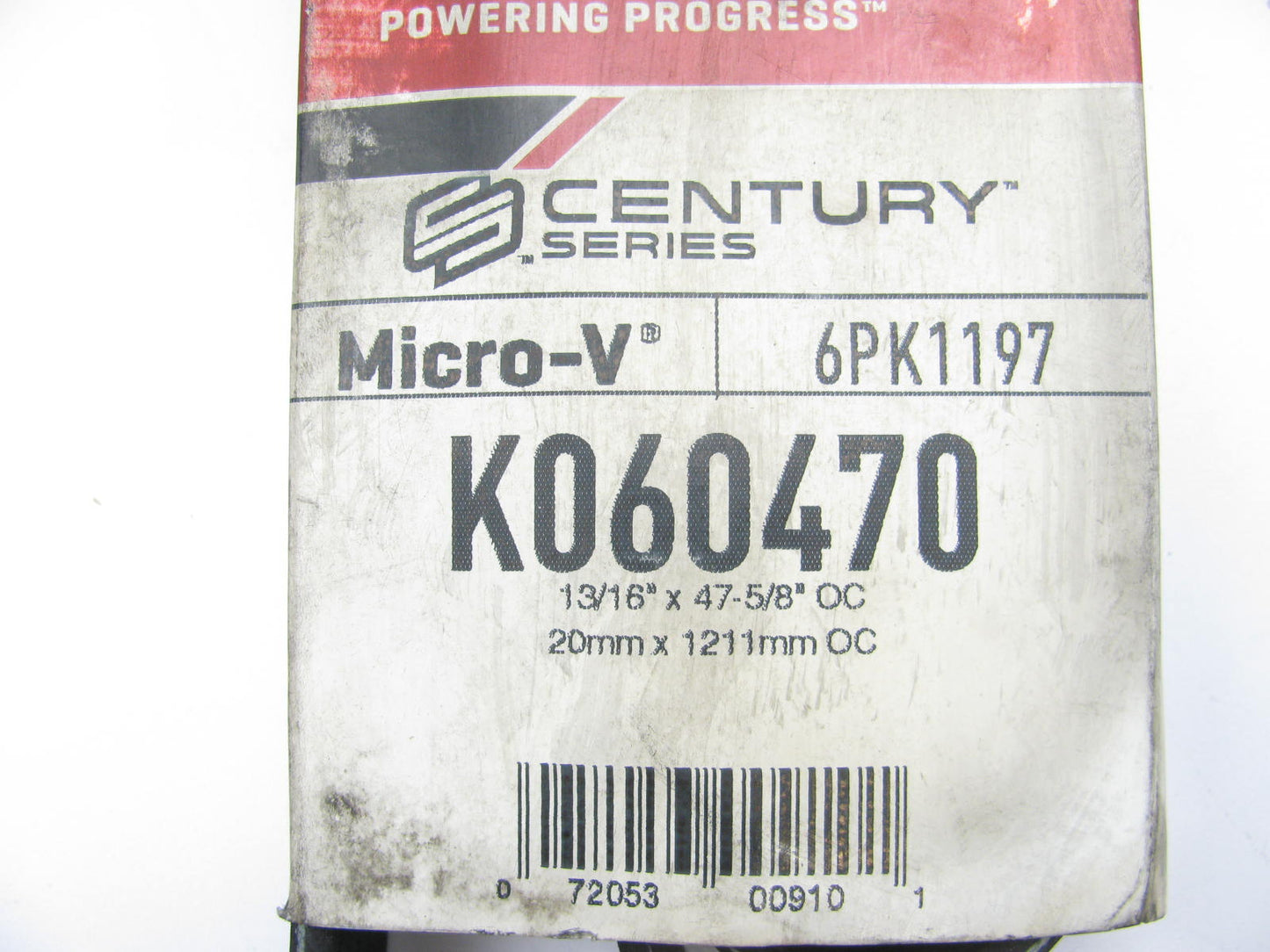 Gates K060470 Serpentine Belt - 0.84'' X 47.50'' - 6 Ribs