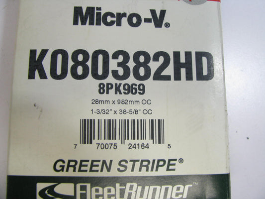 Gates K080382HD Serpentine Belt - 1.12'' X 38.625'' - 8 Ribs