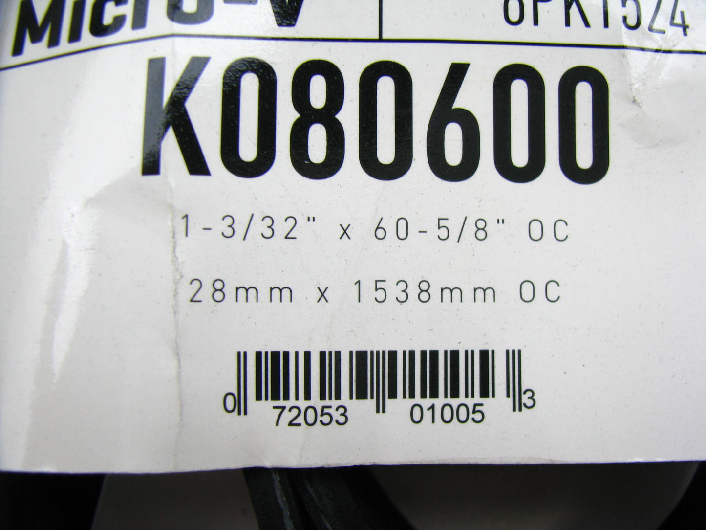 Gates K080600 Serpentine Belt - 1.12'' X 60.50'' - 8 Ribs