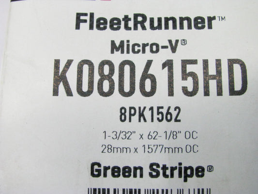 Gates K080615HD Serpentine Belt - 1.12'' X 62.125'' - 8 Ribs
