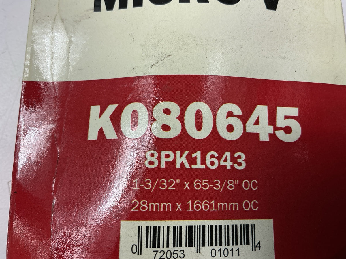 Gates K080645 Serpentine Belt 1-3/32'' X 65-3/8'' 28MM X 1661MM