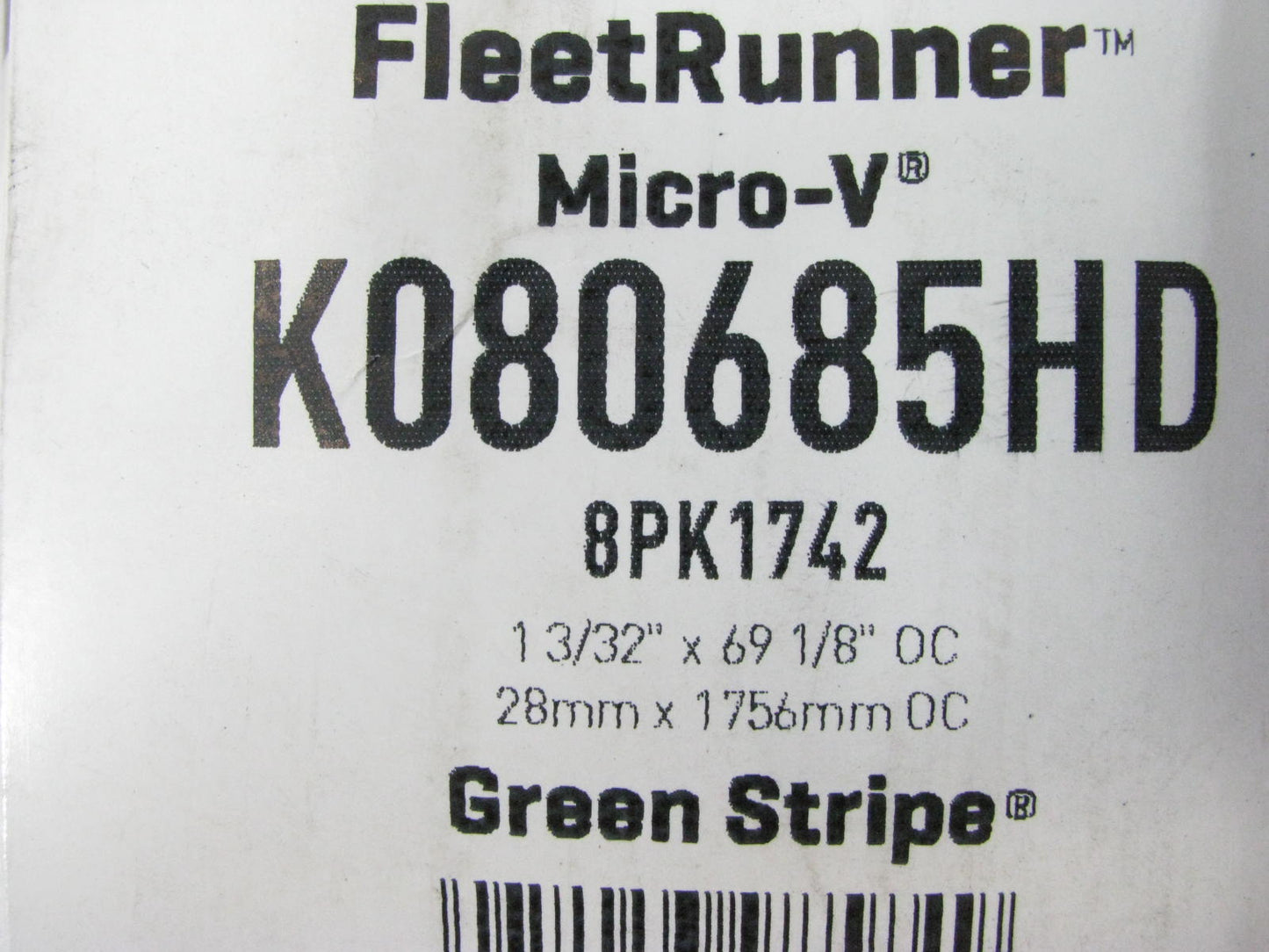 Gates K080685HD Serpentine Belt - 1.12'' X 69.125'' - 8 Ribs